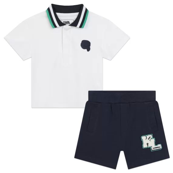 ENS.POLO+SHORT Garçon Bleu