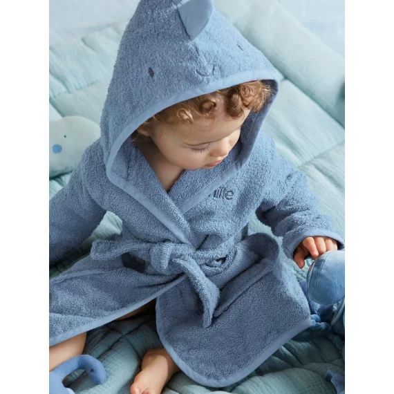 Peignoir bébé PETIT DINO bleu