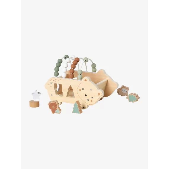 Trieur de formes et boulier silicone et bois FSC® marron