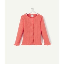 Le gilet rose ajouré en coton –  – Soldes