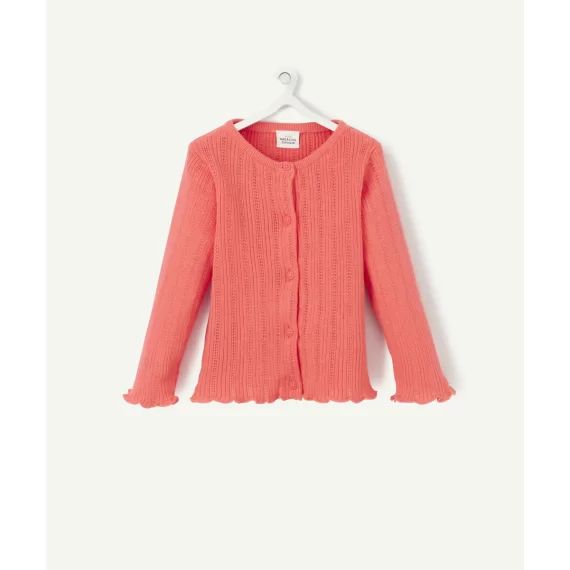Le gilet rose ajouré en coton –  – Soldes