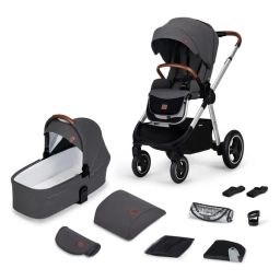 Poussette Kinderkraft Everyday + Nacelle – Dark Grey/ Châssis Silver