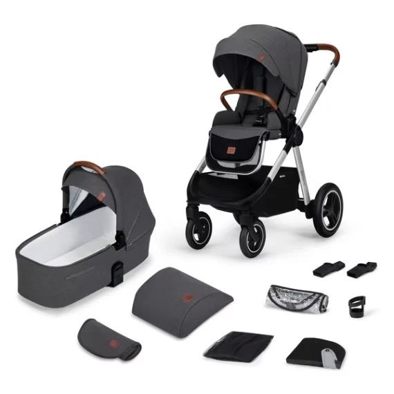 Poussette Kinderkraft Everyday + Nacelle – Dark Grey/ Châssis Silver
