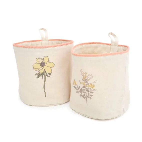 Paniers De Rangement À Suspendre, Set 2 Paniers Flora Multicolore