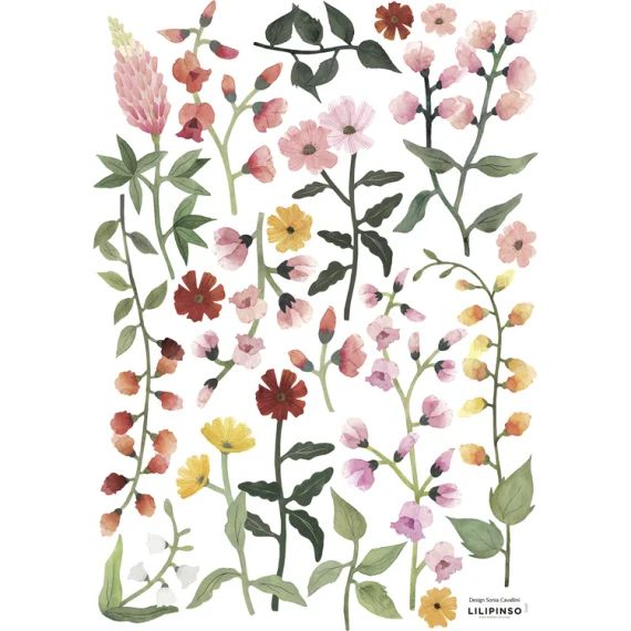 Planche de stickers A3 fleurs Queyran