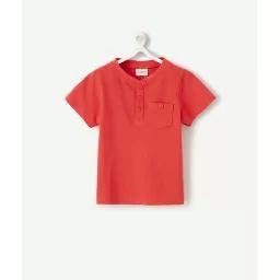 Polo bébé garçon rouge col tunisien –  – Soldes