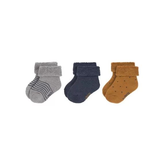 Lot de 3 paires de chaussettes bébé en coton bio bleu (pointure 12-14)
