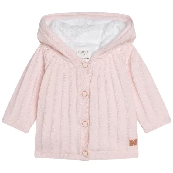 Veste à capuche en tricot Fille Rose