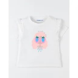 T-shirt Manches Courtes Imprimé Petite Fille Blanc