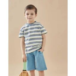 T-shirt rayé en coton BIO vert