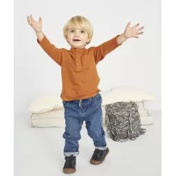 Pantalon droit en denim bébé garçon avec message floqué –  – Soldes