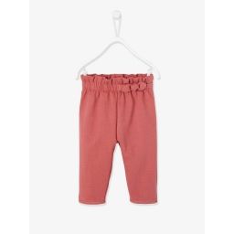 Pantalon en molleton bébé taille élastiquée BASICS bois de rose
