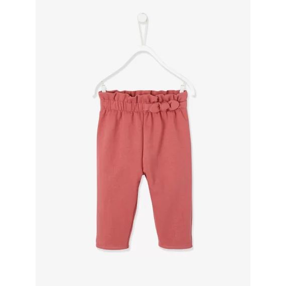 Pantalon en molleton bébé taille élastiquée BASICS bois de rose