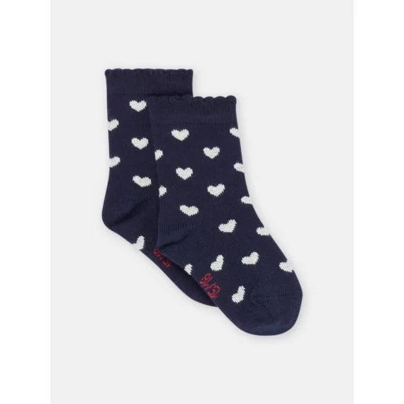 Chaussettes Bleu Marine À Imprimé Coeur Bébé Fille