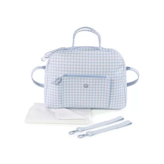 Sac à langer Together Vichy bleu et blanc