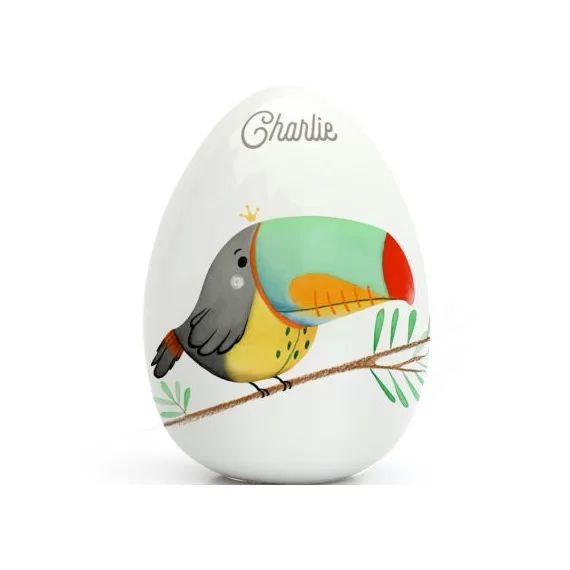 Oeuf en porcelaine Toucan (personnalisable)