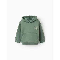 Sweat Gratté Avec Capuche Vert