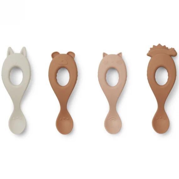 Lot de 4 cuillères en silicone Liva rose mix