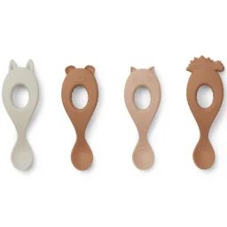 Lot de 4 cuillères en silicone Liva rose mix