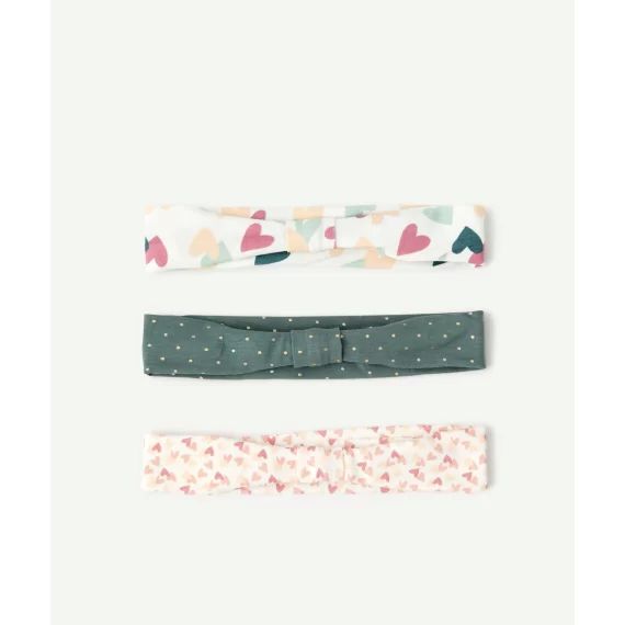 Bandeaux avec imprimés coeurs et pois bébé fille –  – Soldes
