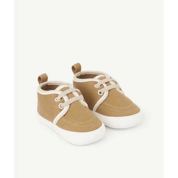 Chaussons style baskets bébé garçon camel –  – Soldes