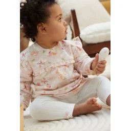 Ensemble Bébé Robe En Molleton Et Legging Kalaoupe Rose