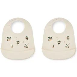 Lot de 2 bavoirs à poche Tilda Peach sea shell mix
