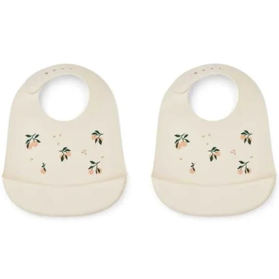 Lot de 2 bavoirs à poche Tilda Peach sea shell mix