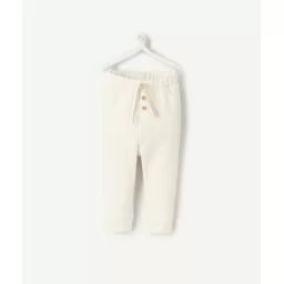 Pantalon de jogging en fibres recyclées écru chiné
