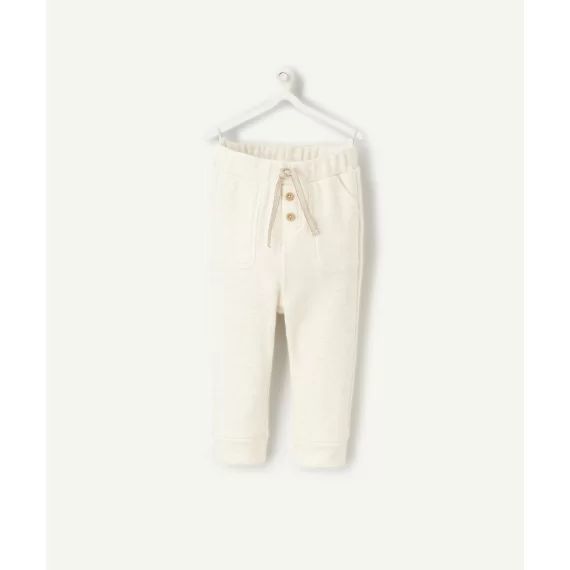 Pantalon de jogging en fibres recyclées écru chiné