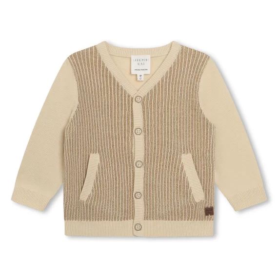 Cardigan en tricot boutonné Garçon Beige