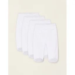 Pack 4 Pantalons Avec Plis Et Ceinture Haute Blanc