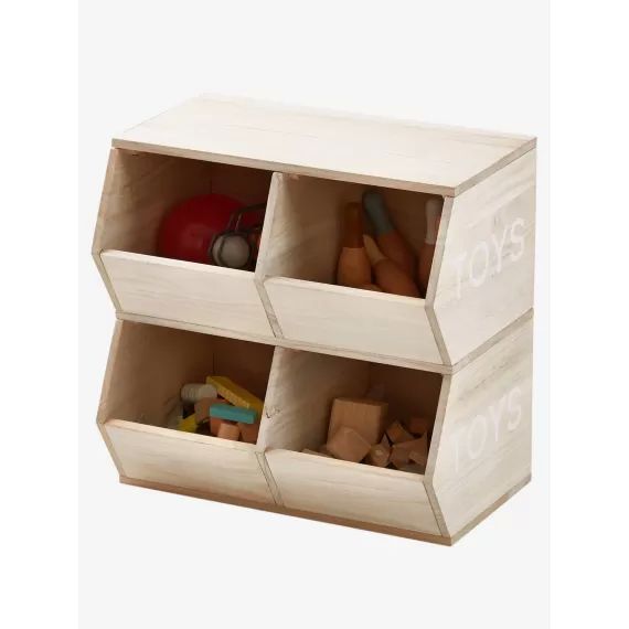 Meuble 4 bacs Toys bois