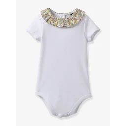 Body col en tissu Liberty bébé – coton bio CYRILLUS jaune