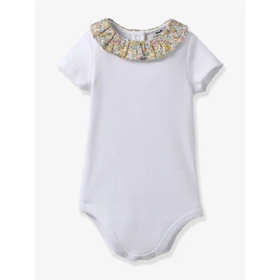 Body col en tissu Liberty bébé – coton bio CYRILLUS jaune