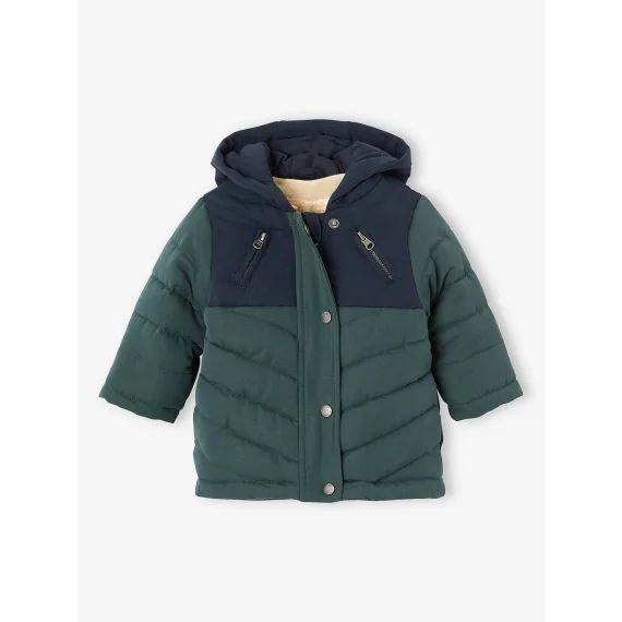 Parka 3 en 1 bébé garçon avec gilet amovible vert sapin
