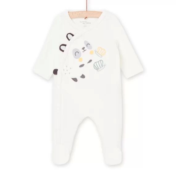 Grenouillère À Motifs Lapin Et Papillons – Ecru