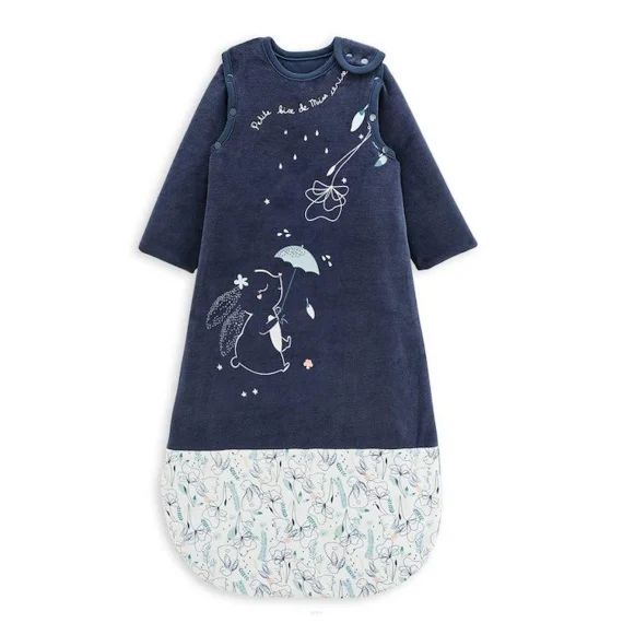 Gigoteuse d&rsquo;hiver en velours PETIT BEGUIN – Lapin bleu
