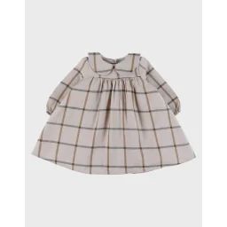 Robe En Coton À Carreaux Beige