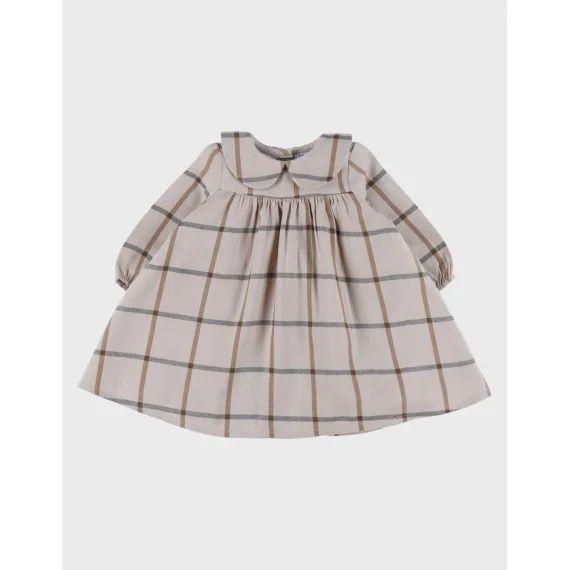 Robe En Coton À Carreaux Beige