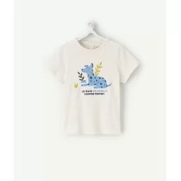 T-shirt bébé garçon en coton bio avec chien bleu –  – Soldes
