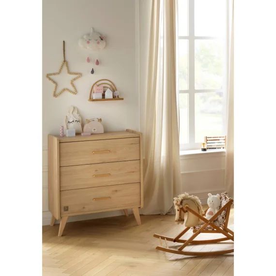 Commode 3 Tiroirs Marron