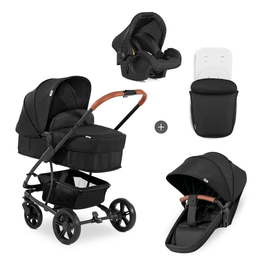 Poussette Hauck Pacific 4 Shop N Drive + Nacelle + Coque Auto – Caviar