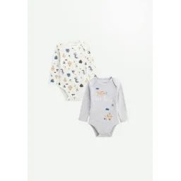 Lot De 2 Bodies Bébé Manches Longues Little Funny Gris