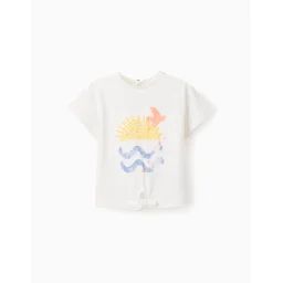 T-shirt De Coton Avec Noeud Blanc