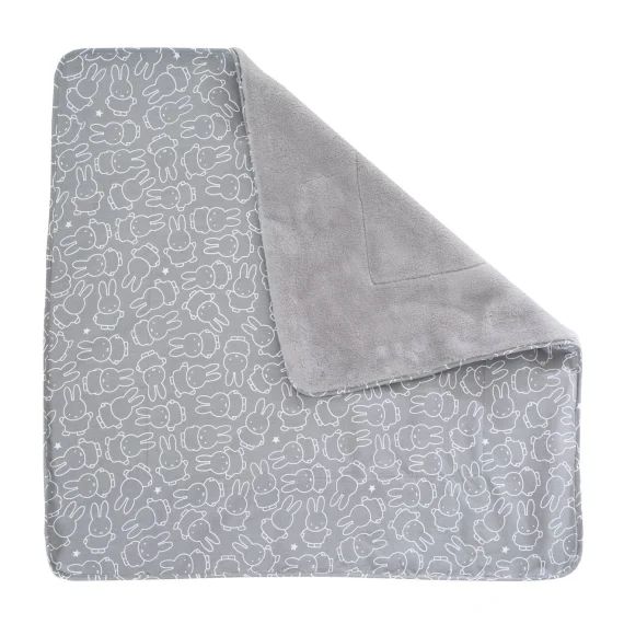 Couverture Douce En Coton Face Polaire Et Motifs Lapin Gris / Motif Blanc