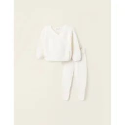 Ensemble En Maille Ajourée Blanc