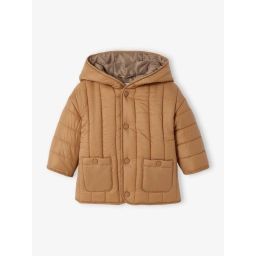 Manteau bébé matelassé avec capuche marron