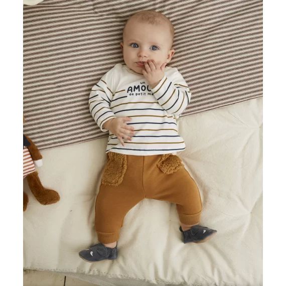 Pantalon de jogging camel avec poches en sherpa bébé garçon –  – Soldes