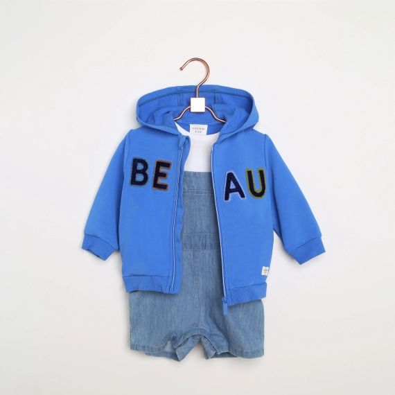 Salopette short et T-shirt Garçon Bleu